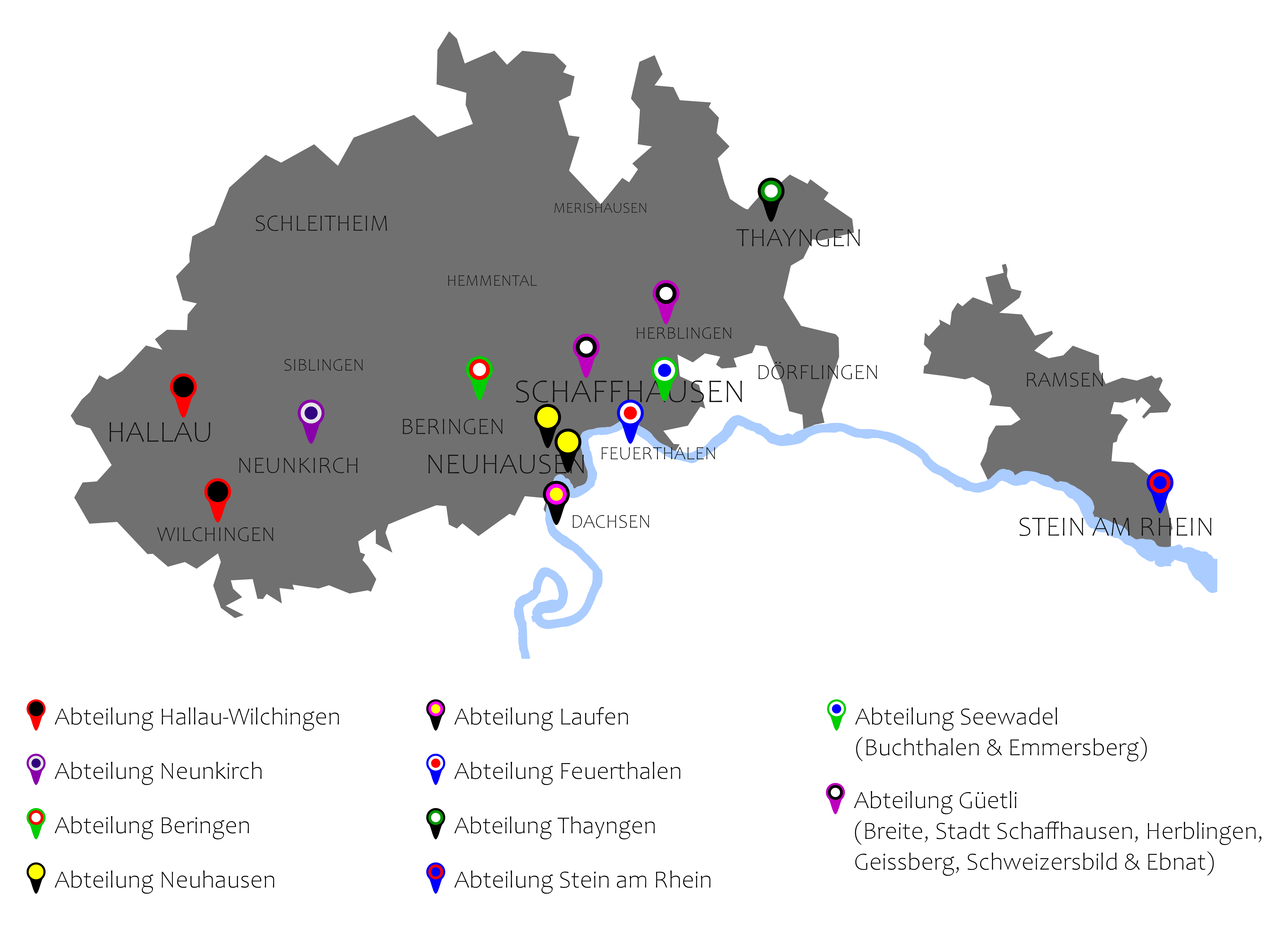 Karte Pfadi im Kanton